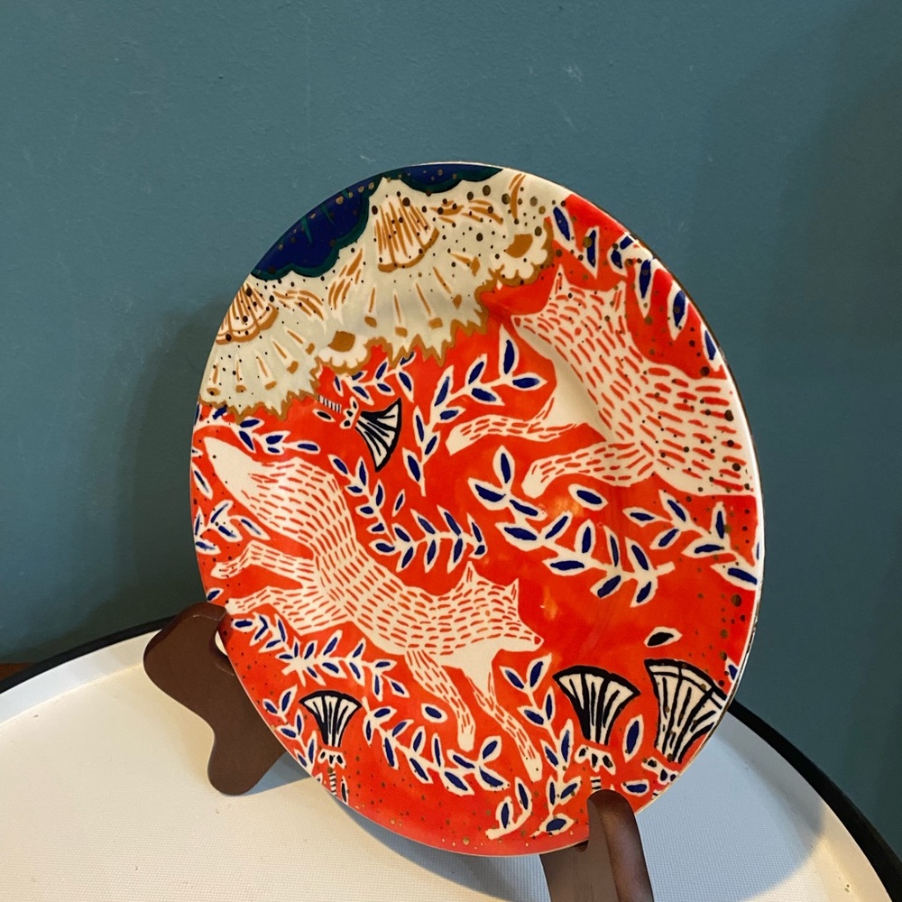 Anthropologie Pancha Fox bone china canapé dessert plate - Picture 4 of 7